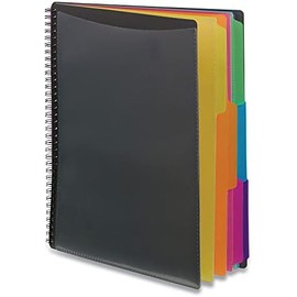 Smead 89207 - Organizador de proyectos de poliéster de 12 bolsillos, tamaño carta, pestaña de corte 1/3, gris con colores brillantes (Paquete de 1)