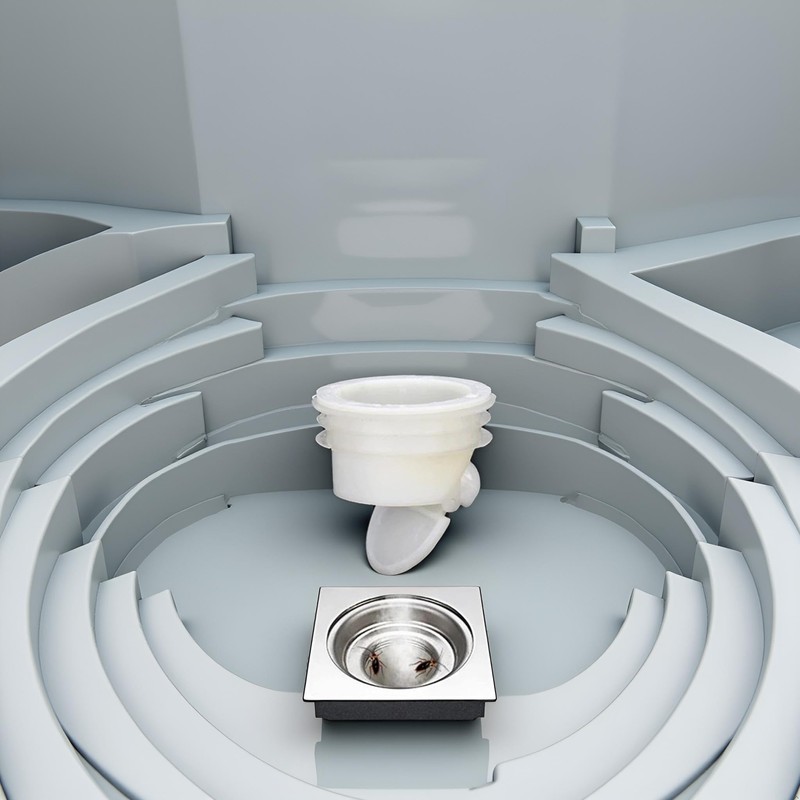 White Odor Proof Shower Floor Drain Drains Stopper One Way