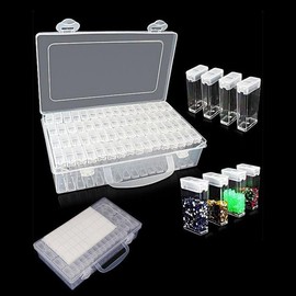 [XBHKM77K] Nail Art Parts, Stones, etc. Individual Storage Type 64p Transparent / [XBHKM77K]네일아트 파츠 스톤등 개별보관형 64p 투명