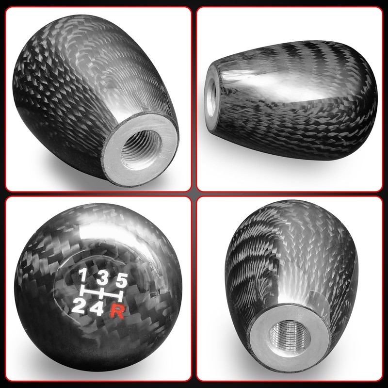 BLAKAYA Carbon Fiber Shift Knob Universal for Manual Cars 5