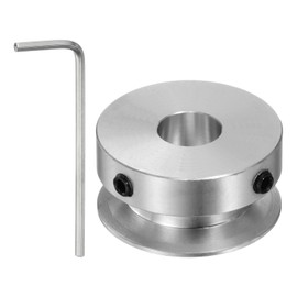 HARFINGTON Single Groove Pulley 10mm Fixed Bore 30mm Outer Diameter Aluminum Alloy with Hex Wrench for Drilling Machine 6mm PU Round Belt