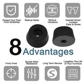 sourcing map Pack of 24 Chair Leg Caps Rubber Feet Bumper Furniture Desk Cabinets Table Cabinet Device Leg Diameter 13 x 11 x H 7 mm