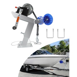 Adjustable Boat Trailer Winch Stand with Roller, Boat Trailer Winch Post, Fits 3" W x 4" H Trailer Drawbar, Boat Trailer Winch Mount for Motorboats/Fishing Boats Up to 16.4FT in Length