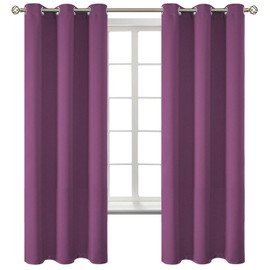 BGment Room Darkening Curtains 63 Inches Long - Grommet Thermal Insulated Drapes Window Treatment Curtains for Bedroom, 2 Panels, 42 x 63 Inch, Eggplant Purple