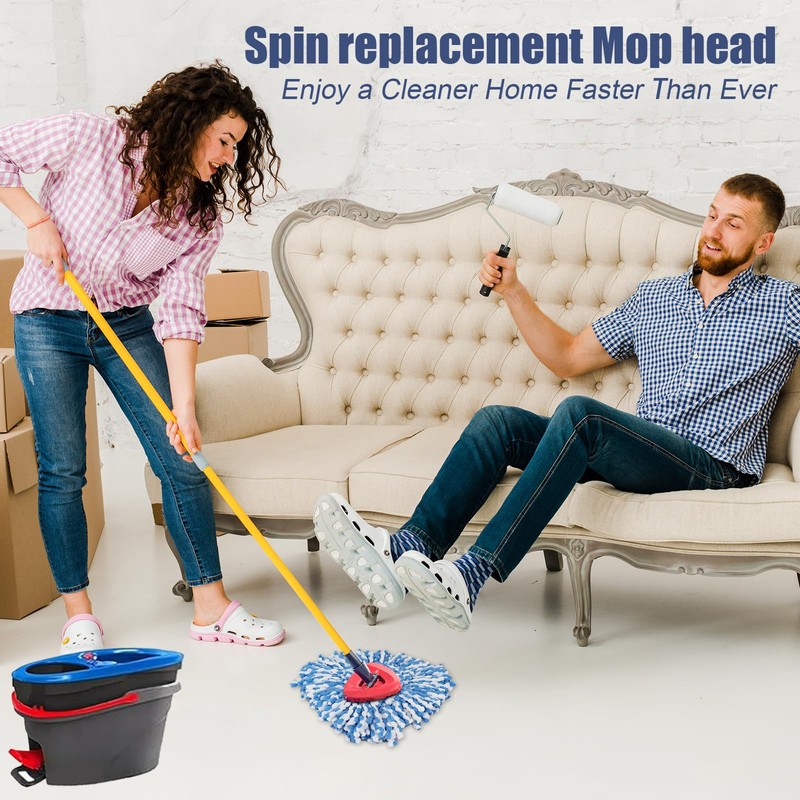 Sgizoku Mop Heads with Spin Mop Base Compatible with Viledar