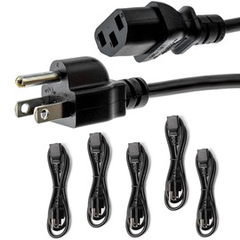 Rebuild Skills 5ft (1.5m) - 5 Pack, Hot Instant Pot Power Cord, Soy Milk Maker, Printer Power Cord, PC Power Supply Cable, Monitor Power Cable, TV Cord - UL Listed NEMA 5-15P to C13, 10A 125V, 18AWG