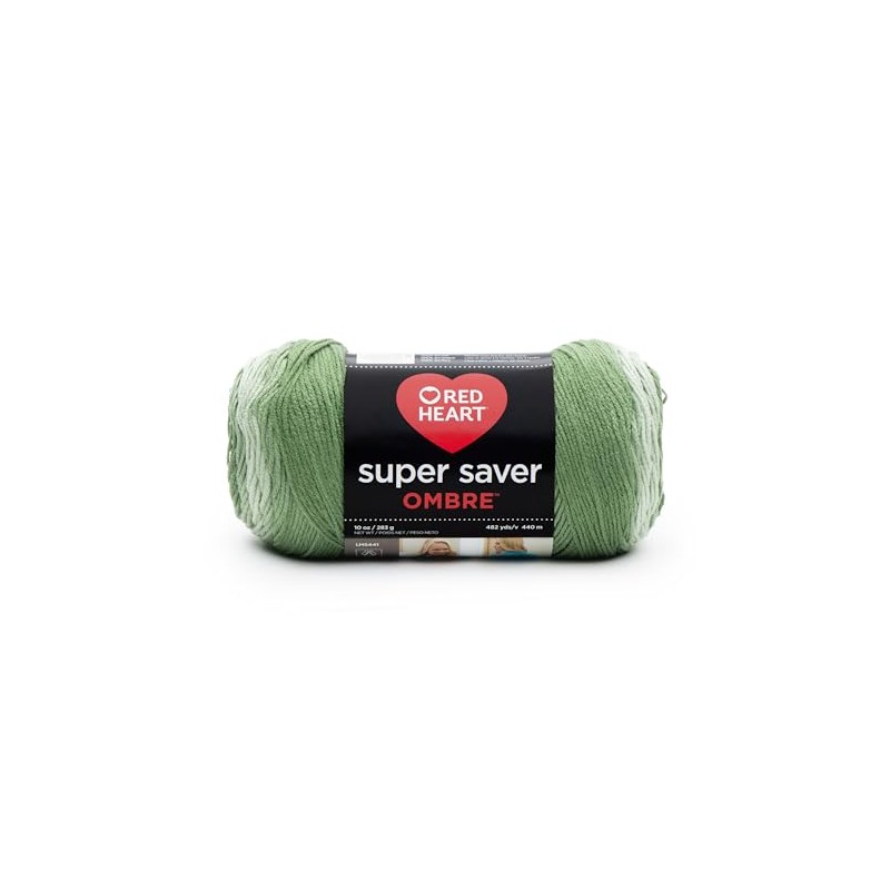 Red Heart E305.4933 Ombre Yarn, Green Apple