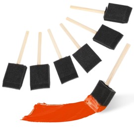 6PCS Foam Brushes for Staining, 2” Foam Paint Brush, Wood Handle Sponge Paint Brush for Painting for Staining, Varnishes, and DIY Craft Projects