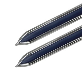 Vintage Style 5/8" Dark Blue & Chrome Side Body Trim Molding - Formed Pointed Ends