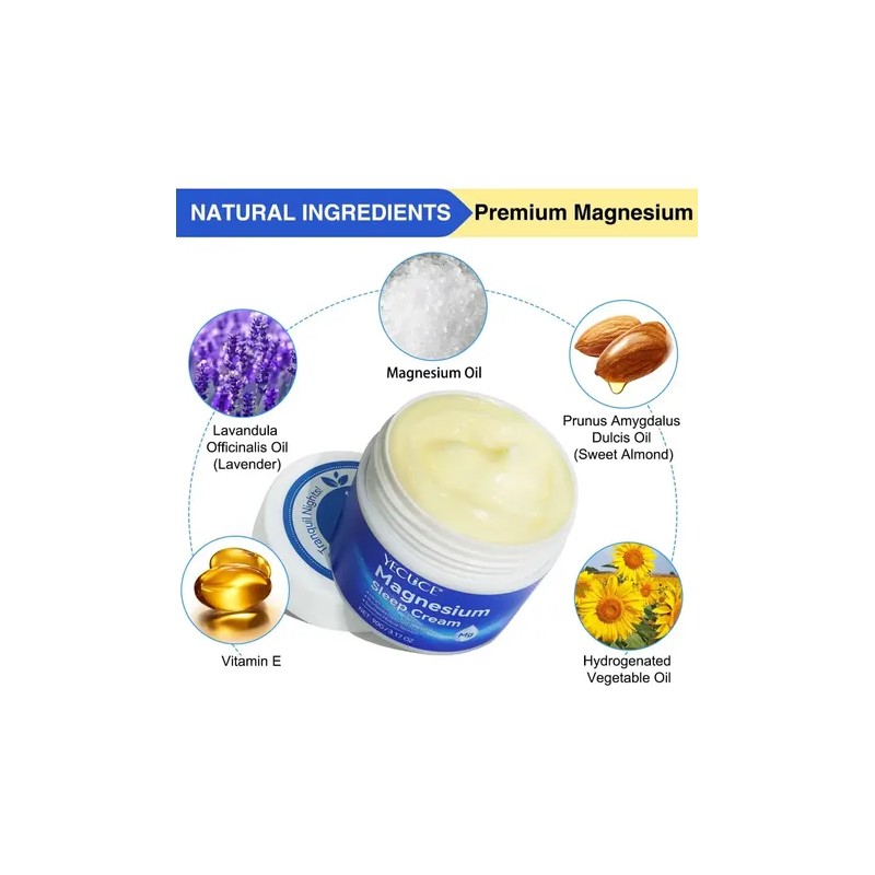 Crema De Magnesio Insomio Estrés Ansiedad Relajación Natural
