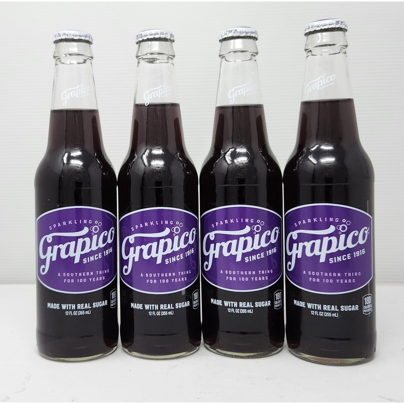 Grapico 4 pack of 12 oz Glass Bottle Soda Pop