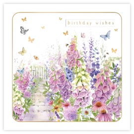Female Birthday Card for Her - General Card for Women - Artistic Floral Garden Design - Special Finishes - Made in the UK - Eco Friendly