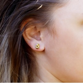 Sterling Silver Studs | Small Earrings for Women Girls | Celtic Knot Hypoallergenic 18K Gold plated Earrings (Silver)