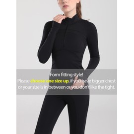 Vsaiddt Women's Athletic Half Zip Pullover Sweatshirt 2 Pack Workout Top Crop Quarter Zip Pullover Running Jackets（A-Black-Ivory, L）