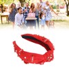 Rhinestone Embellished Knotted Headband Heart Decoration Knotted Jeweled Headband for