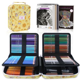 HIFORNY 130 Colored Pencils Set for Adults Coloring – 120 Colors Coloring Pencils with Extras,Artists Soft Core,Drawing Pencils Art Craft Supplies for Adults Beginners