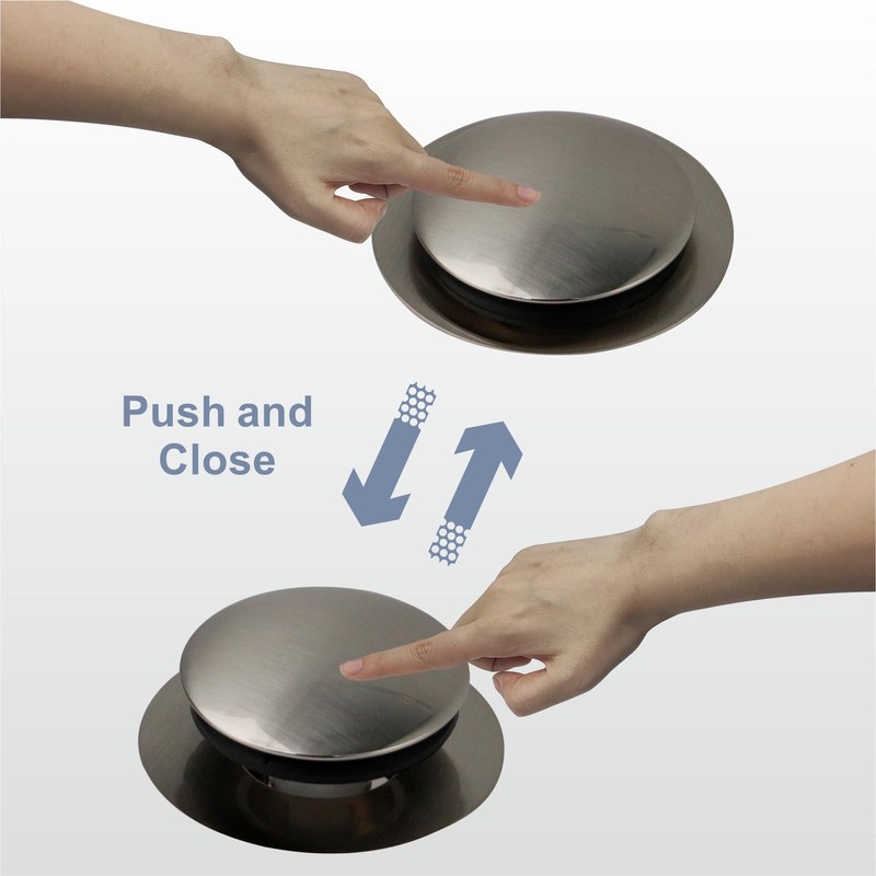 Brushed Bathtub Drain Stopper,Universal Pop Up Bath Drain, Hidrop Tip