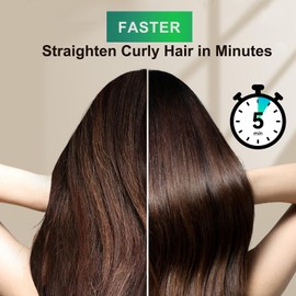 Verbesserter Haarglätter – Haarglätter mit Negativ-Ionen-Technologie und integriertem Kamm, 30 Sekunden schnelles Aufheizen, 9 Temperatureinstellungen und LED-Anzeige