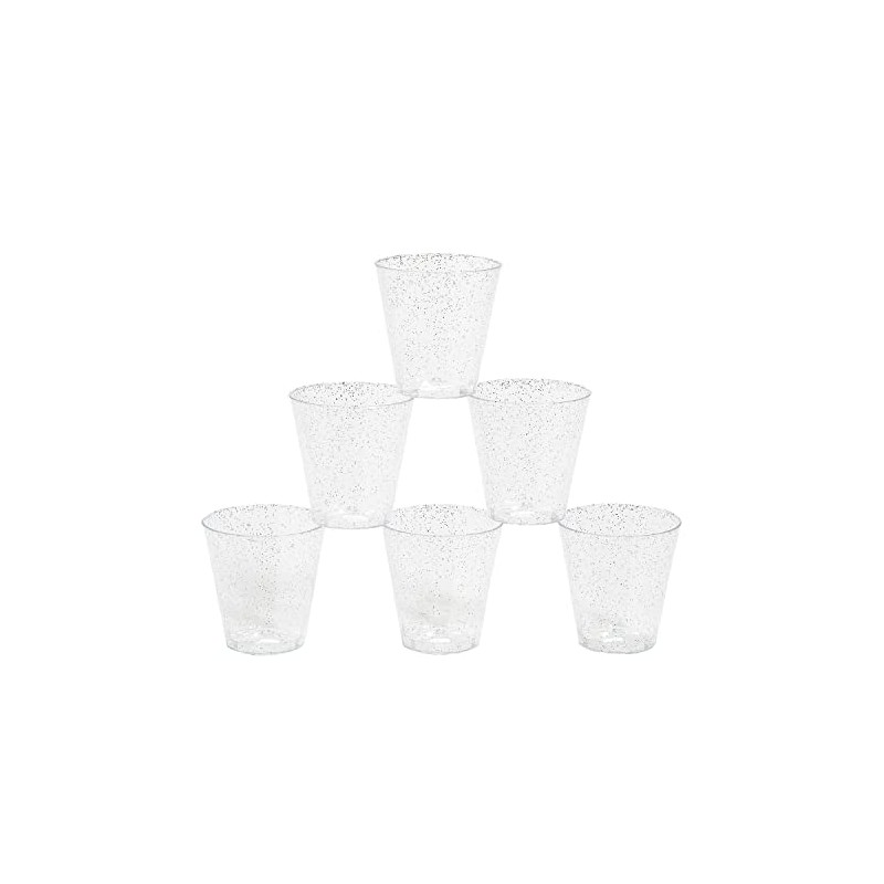 Fun Express Silver Glitter Shot Glasses, 50 Pieces