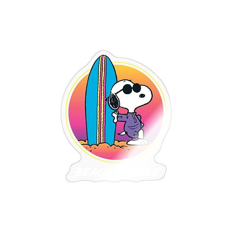 Spreadshirt Peanuts Snoopy Cool Surfing Beach Holiday Stickers, 10 x