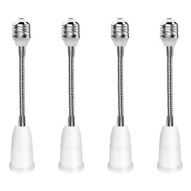 Enwye 4Pcs Flexible Lamp Holder, E27 to E27 Lamp Holder, Gooseneck Extension Adapter Used for Interface Conversion of Bulbs and Lighting Decorations(18cm)