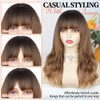 Layered Brown Blonde 4x4 Realistic Scalp Wig with Bangs for