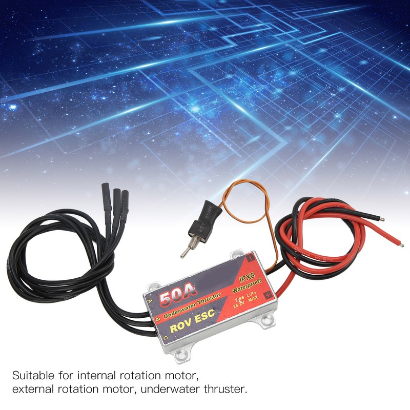 50A RC Brushless ESC 2‑6S IPX8 Waterproof Electronic Speed Controller