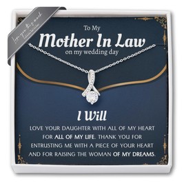 Love You This Much Traditional Mother of the Bride Gift from Groom, Wedding Gift for Mother of the Bride (Graceful Beauty Necklace, Mother in Law (From Groom))