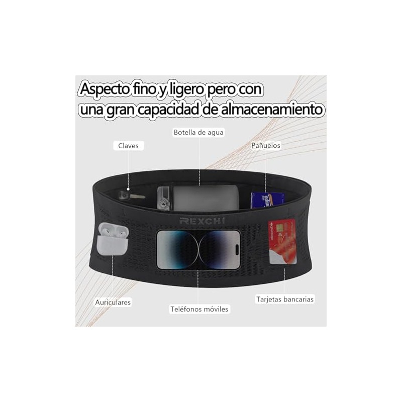 WADY Cangurera para Correr para Hombre y Mujer, Transpirable, Cangurera