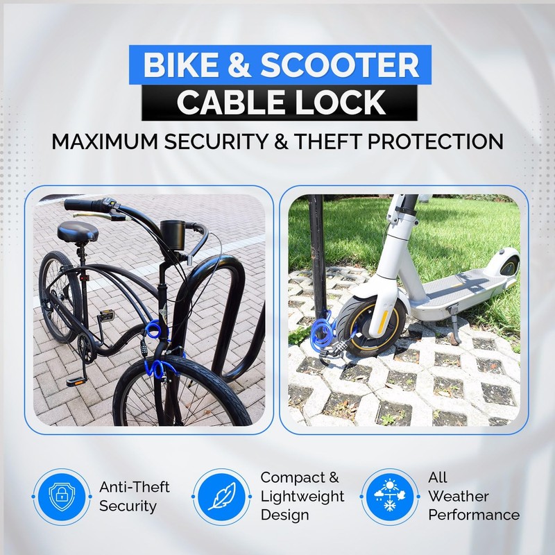 DocksLocks Security Cable Lock Set (4' or 6') Coiled, Keyless
