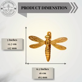 Shiny Brass Dragonfly Door Knocker – Decorative Nature Themed Front Door Hardware for Home, Garden, or Entrance – Vintage Style Gold Knocker for Home