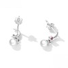 PAHALA 925 Sterling Silver Shell Bead Drop CZ Earrings