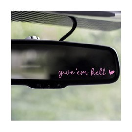 Give Em Hell Car Rearview Mirror Stickers, Pink
