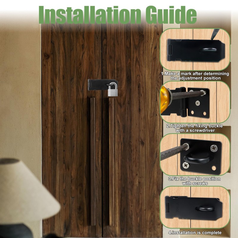 Padlock Hasp 4 Inch 2 Sets Stainless Steel Hasp and