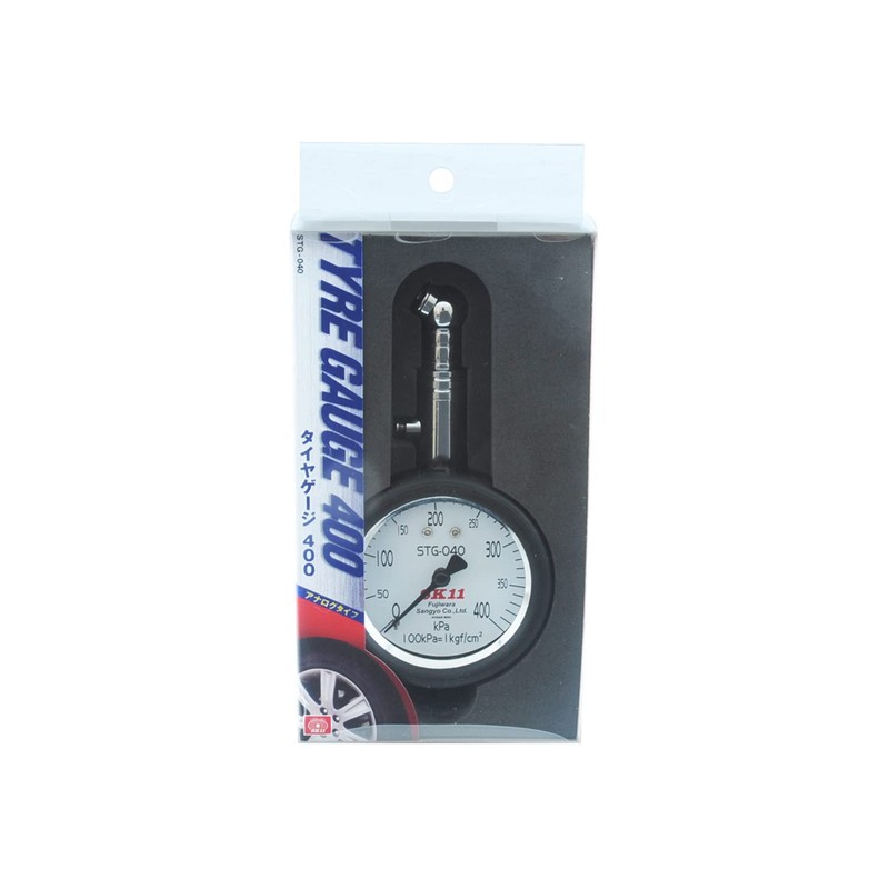 SK11 G-040 Tire Gauge, 400K, Analog Stainless Steel, Measuring Range: