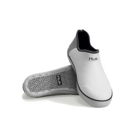 HUK Men's Rogue Wave Waterproof Fishing Shoes with Superior Traction & Comfortable EVA Footbed Rain Boot, White, 11