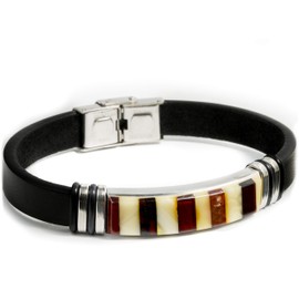 Handmade Baltic Amber Mosaics Bracelet, Adjustable, Unisex (Multi tones)