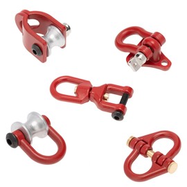 Treehobby Metal Tow Hook Recovery Shackle Winch Pulley Ring Buckle Rescue Hook Horseshoe Buckle Compatible with 1/10 AXIAL SCX10 Wraith Capra TRX4 TRX6 D90 Redcat MST RC Car（Red）