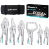 DURATECH 6PC Locking Pliers Set C-clamp Long Nose Curved Jaw