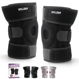 WILLDAN Set of 2 High Fit and Supportive Knee Supporters, Easy to Put on and Take Off, Pressure Adjustable, Breathable and Comfortable for Long Times, For Both Left and Right Use, For Basketball