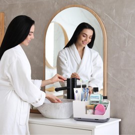 PARKMANI Toothbrush Holders for Bathroom Countertop, Kids Electric Toothbrush and Toothpaste Holder, Bathroom Accessories Vanity Organizer, Bathroom Organizers and Storage (Grey)