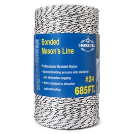HONGDA Professional Masonry String Lines, 685 Feet #24 Bonded Braided Nylon Mason Line, Durable and Versatile String for Masonry, Construction, Gardening, and DIY Projects