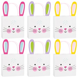 HOME & HOOPLA White Bunny Ear Easter Paper Treat Bags With Handles 3ct