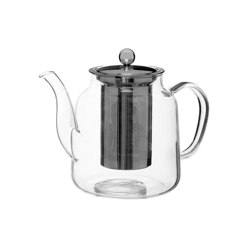 Premier Housewares High Borosilicate Teapot, 1000 ml, with Strainer, 14