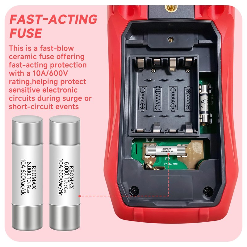 Cutetool (5PCS) HV610 10A 600V AC/DC Ceramic Fuse 6.35x32mm for