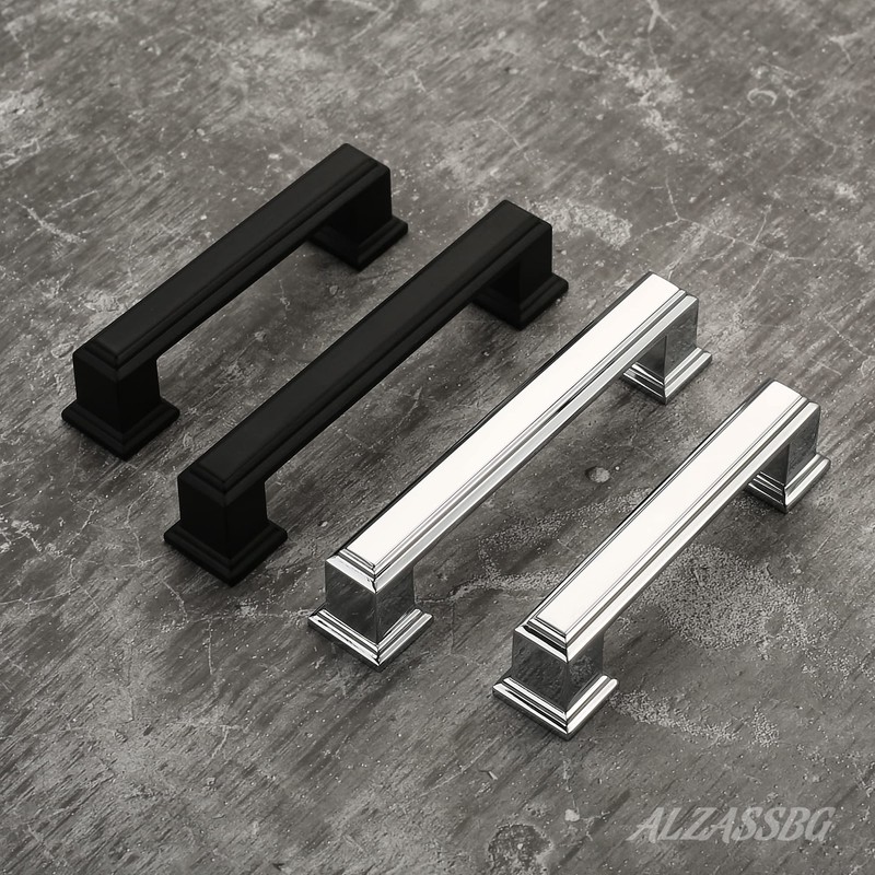 Alzassbg 10 Pack Polished Chrome Cabinet Pulls, 3 Inch(76mm) Hole