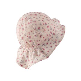 Sterntaler Flower Sun Hat - Girls' Summer Hat with Batiste Lining (Organic) - Fishing Hat with Neck Protection - Baby and Children's Headpiece, Pale Pink, 51