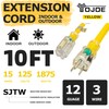 YOJOE - Cable de extensión amarillo de 10 pies, cable