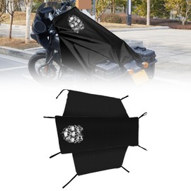 Dream Apparel Motorcycle Seat Cover Sun Shade Waterproof Outdoor Rain Dust Protection Universal Fit Heavy Duty Windproof Motorbike Vehicle Cover with Storage Bag, Black, Size M
