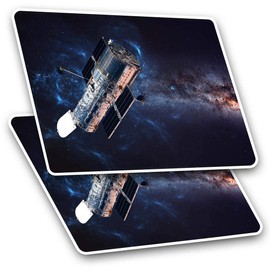 Rectangle Stickers (Set of 2) 10cm - Hubble Space Telescope Astronomy Fun Decals for Laptops,Tablets,Luggage,Scrap Booking,Fridges, #16213
